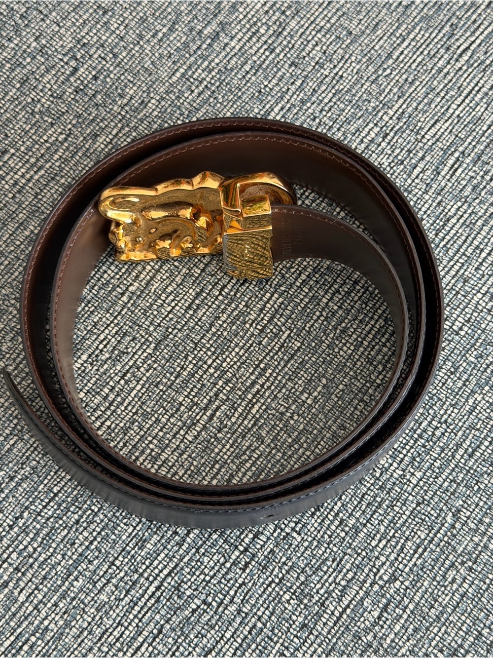 Vintage Cartier Reversible Elephant Belt. Black & Brown